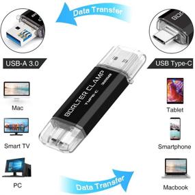 img 3 attached to 📱 Высокоскоростной флеш-накопитель USB Type-C 32 ГБ 3.0 Dual Drive: BorlterClamp USB C Флешка для смартфонов на Android Samsung Galaxy S10/S9/S8/Note 9, LG, Google Pixel, ПК - Черный.