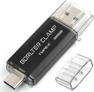 📱 высокоскоростной флеш-накопитель usb type-c 32 гб 3.0 dual drive: borlterclamp usb c флешка для смартфонов на android samsung galaxy s10/s9/s8/note 9, lg, google pixel, пк - черный. логотип