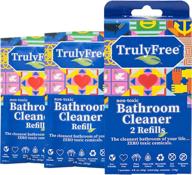 🚽 2 pack of truly free bathroom cleaner refills - all-natural cleaning spray for toilet, sink, tub, shower - safe and effective household cleaning supplies - no harmful ingredients logo