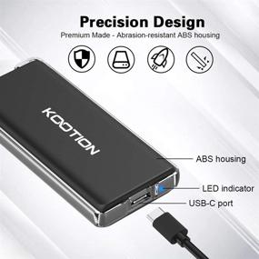 img 3 attached to 💾 KOOTION 250GB Portable External SSD: USB-C Solid State Drive for Gaming PC/Mac/Linux/Android with Lanyard Hole