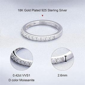 img 2 attached to Ladylike Moissanite Sterling Silver Stackable Eternity Bands for Women's Jewelry