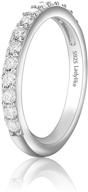 ladylike moissanite sterling silver stackable eternity bands for women's jewelry logo