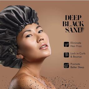 img 2 attached to Satin Bonnet: Ultimate Hair Care - 100% Satin Luxury Cap For All Hair 🌙 Types, Breathable & Firm Elastic Fit - Lock in Gorgeous Overnight Hairstyles - Premium Sleep Cap