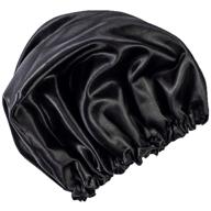 satin bonnet: ultimate hair care - 100% satin luxury cap for all hair 🌙 types, breathable & firm elastic fit - lock in gorgeous overnight hairstyles - premium sleep cap logo