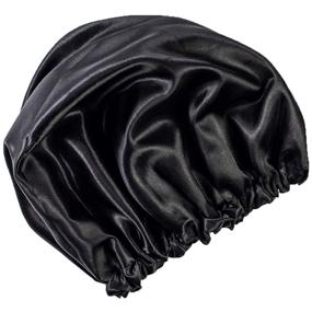 img 4 attached to Satin Bonnet: Ultimate Hair Care - 100% Satin Luxury Cap For All Hair 🌙 Types, Breathable & Firm Elastic Fit - Lock in Gorgeous Overnight Hairstyles - Premium Sleep Cap