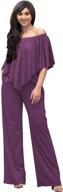 👗 koh koh womens long pant off shoulder jumpsuit with strapless design, pockets - all-in-one outfit logo