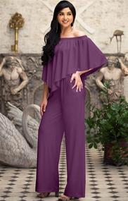 img 3 attached to 👗 KOH KOH Womens Long Pant Off Shoulder Jumpsuit with Strapless Design, Pockets - All-in-One Outfit