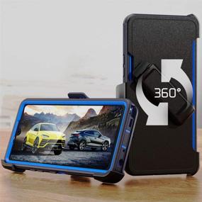 img 3 attached to 🔵 Ultimate Protection for LG Stylo 6: Heavy Duty Shockproof Armor Case with Belt Clip Holster - Navy Blue