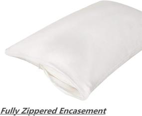 img 3 attached to 🛏️ Standard Size White Cotton Pillowcase Cover with Zipper Closure - 1 Pack Pillow Protector for Bedding