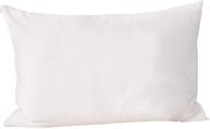 🛏️ standard size white cotton pillowcase cover with zipper closure - 1 pack pillow protector for bedding logo