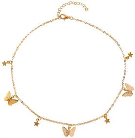 img 4 attached to Liumart Butterfly Necklace Dainty Choker