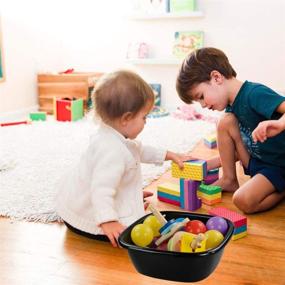 img 1 attached to 🧼 Practical CadineUS 4-pack 8 Qt Black Wash Basins: Durable Small Plastic Wash Dishpan Set