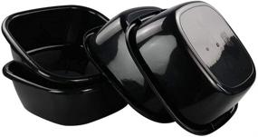 img 4 attached to 🧼 Practical CadineUS 4-pack 8 Qt Black Wash Basins: Durable Small Plastic Wash Dishpan Set