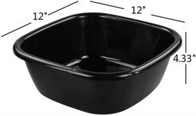 img 3 attached to 🧼 Practical CadineUS 4-pack 8 Qt Black Wash Basins: Durable Small Plastic Wash Dishpan Set