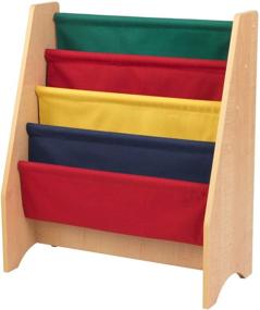 img 4 attached to 📚 KidKraft Wood and Canvas Sling Bookshelf: Primary & Natural Furniture for Kids – Gift for Ages 3+