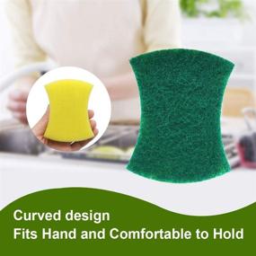 img 2 attached to 🌿 Eco-Friendly Heavy Duty Scrub Sponge Set for Effortless and Odor-free Cleaning of Dishes, Pots, and Pans