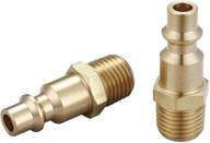 🔌 t tanya hardware air hose fittings and air coupler plug, air compressor quick-connect mnpt male plug kit (industrial type d, 1/4-inch npt male thread, solid brass, pack of 2) logo