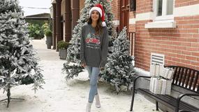 img 2 attached to 🎄 FASHGL Christmas Movies Watching Sweatshirt Women - Funny Christmas Tree Truck Graphic Pullover | Lightweight Blouse for Festive Fun