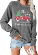 🎄 fashgl christmas movies watching sweatshirt women - funny christmas tree truck graphic pullover | lightweight blouse for festive fun logo