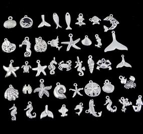 img 4 attached to 🐠 yueton Pack of 40 Assorted Ocean Fish & Sea Creatures DIY Charms Pendants for Crafting Bracelet and Necklace