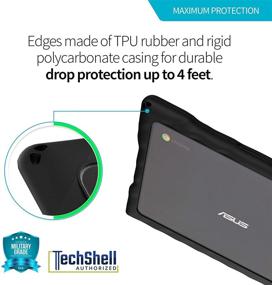 img 1 attached to Gumdrop DropTech Case for ASUS Chromebook 11 C204 - Black | Rugged, Shock Absorbing, Extreme Drop Protection for Education Edition Laptop, School-Ready