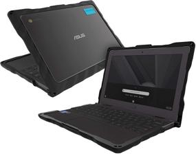 img 4 attached to Gumdrop DropTech Case for ASUS Chromebook 11 C204 - Black | Rugged, Shock Absorbing, Extreme Drop Protection for Education Edition Laptop, School-Ready