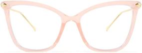 img 4 attached to 👓 FEISEDY B2589: Trendy Oversized Cat Eye Blue Light Blocking Glasses for Women