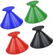 pack of 4 showvigor magical car ice scraper - round windshield cone ice 🚙 scraper, snow and frost removal funnel tool for windows with 4 shovel ice breakers included logo