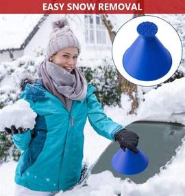 img 3 attached to Pack of 4 Showvigor Magical Car Ice Scraper - Round Windshield Cone Ice 🚙 Scraper, Snow and Frost Removal Funnel Tool for Windows with 4 Shovel Ice Breakers included