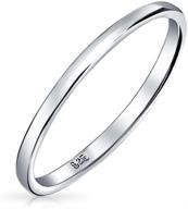 💍 stylish thin stackable sterling silver couples wedding band ring - simple minimalist design for men and women (2mm) logo