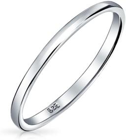 img 4 attached to 💍 Stylish Thin Stackable Sterling Silver Couples Wedding Band Ring - Simple Minimalist Design for Men and Women (2MM)