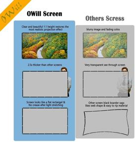img 2 attached to 🎬 OWill 120-inch 16:9 HD Foldable Portable Anti-Crease Projector Movie Screen: Enhance Your Home Theater Experience Indoors & Outdoors!