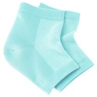 natracure aqua blue vented moisturizing gel heel sleeves - skin softening footcare treatment socks for cracked heels, dry feet & foot calluses - rough heel socks (608-m cat) - regular size logo