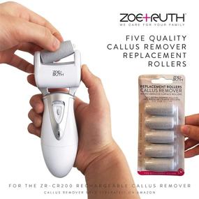 img 1 attached to Zoe+Ruth Replacement Roller Heads, 5 Pack for Model ZR-CR200 - Premium Quality Pedicure Callus Remover Replacements: Professional Grade Foot File Refills, Waterproof