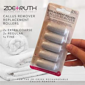 img 4 attached to Zoe+Ruth Replacement Roller Heads, 5 Pack for Model ZR-CR200 - Premium Quality Pedicure Callus Remover Replacements: Professional Grade Foot File Refills, Waterproof