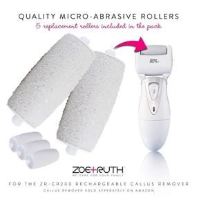 img 3 attached to Zoe+Ruth Replacement Roller Heads, 5 Pack for Model ZR-CR200 - Premium Quality Pedicure Callus Remover Replacements: Professional Grade Foot File Refills, Waterproof