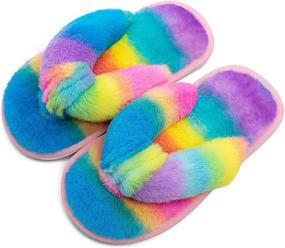 img 1 attached to Slippers Indoor Outdoor Rainbow Numeric_2_Point_5 Boys' Shoes and Slippers