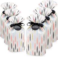 🎁 assorted sizes luxury gift bags - drawstring medium and small fabric gift bags for any occasion - reusable cloth gift bags with drawstring, dot design logo