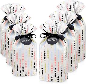 img 4 attached to 🎁 Assorted Sizes Luxury Gift Bags - Drawstring Medium and Small Fabric Gift Bags for Any Occasion - Reusable Cloth Gift Bags with Drawstring, Dot Design