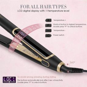 img 1 attached to 🦢 SwanMyst 1 Inch Ionic Tourmaline Ceramic Hair Straightener - Professional Flat Iron with Digital Temperature Control for All Hair Types, Quick Heat Up, Dual Voltage