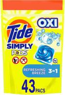 🧼 enhanced cleaning with tide simply pods +oxi: refreshing breeze, 43 pac capsules, 24 ounces logo