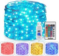 🌟 homestarry 33ft 100leds fairy lights with remote control, usb plug in, 16 color changing twinkle firefly lights for bedroom, party, wedding, christmas, tapestry - multicolor colors логотип