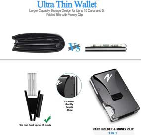 img 1 attached to Premium Aluminum Slim Wallet for Men with Money Clip - Minimalistic, Durable, and Stylish