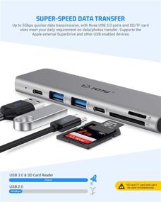 img 1 attached to ⚓️ TOTU USB C Hub Docking for MacBook Air/Pro - 4K HDMI, 100W PD, 40Gbps 5K@60Hz, USB 3.0, Type C Data, SD/TF Card Reader