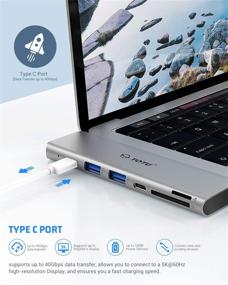 img 2 attached to ⚓️ TOTU USB C Hub Docking for MacBook Air/Pro - 4K HDMI, 100W PD, 40Gbps 5K@60Hz, USB 3.0, Type C Data, SD/TF Card Reader