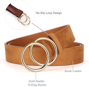 img 2 attached to 2-Pack Women's Jeans Belts with Trendy Double O-Ring Buckle & Faux Leather