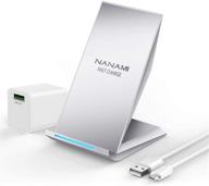 ⚡️ nanami fast wireless charger stand, qi certified [with qc3.0 adapter] 7.5w compatible iphone 13/12/se 2020/11 pro/xs max/xr/x/8 plus, 10w for samsung galaxy s21/s20/s10/s9/s8/s7/note 20/10/9/8 logo