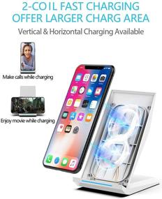 img 1 attached to ⚡️ NANAMI Fast Wireless Charger Stand, Qi Certified [with QC3.0 Adapter] 7.5W Compatible iPhone 13/12/SE 2020/11 Pro/XS Max/XR/X/8 Plus, 10W for Samsung Galaxy S21/S20/S10/S9/S8/S7/Note 20/10/9/8