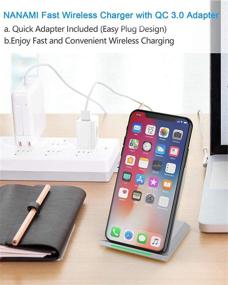 img 3 attached to ⚡️ NANAMI Fast Wireless Charger Stand, Qi Certified [with QC3.0 Adapter] 7.5W Compatible iPhone 13/12/SE 2020/11 Pro/XS Max/XR/X/8 Plus, 10W for Samsung Galaxy S21/S20/S10/S9/S8/S7/Note 20/10/9/8