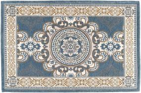 img 4 attached to 🏠 CHICHIC 36 x 24 Inch Indoor Door Mat - Floor Mats for Home Entrance, House Front Door Mat Inside Outside - Entryway Rugs Indoor Welcome Mat with Anti-Slip Rubber Back - Low Profile, GrayBlue